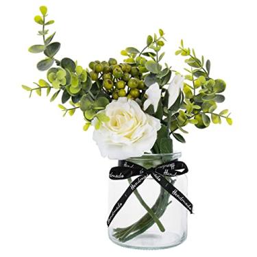 Imagem de Plantas artificiais de flores falsas - plantas artificiais flores artificiais planta artificial em rosa artificial em vaso flor artificial