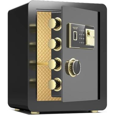 Imagem de Cofres Cofre Com Fechadura Eletrônica De Impressão Digital, Cofre De Código Digital Resistente Ao Fogo, Caixa De Código De Segurança Gabinete De Segurança Multifutiol, 36x32x40cm