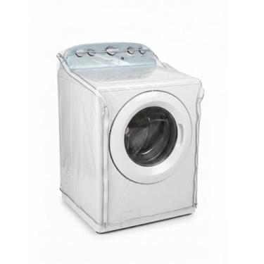 Imagem de IndigoTempest9- Capas para lavadora e secadora - Capa para máquina de lavar para carga superior e frontal - À prova d'água e poeira com zíper suave - 29 x 28 x 43 polegadas (Trans