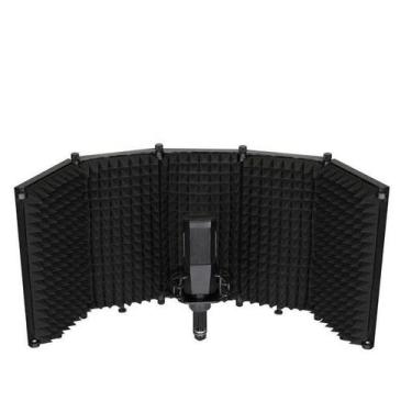 Imagem de Difusor Acústico,Vocal Booth c/ 5 Painéis Dobráveis,Aj Som,Preto - Aj 