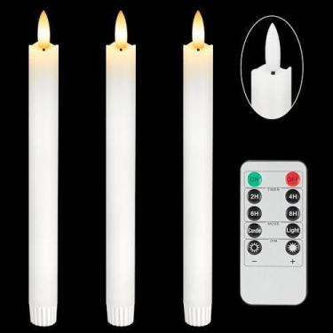 Imagem de Lâmpada SEHNSY Flameless Taper Real Wax LED Velas de 24 cm