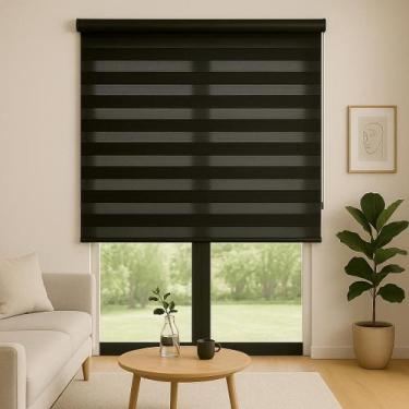 Imagem de Persiana Zebra Smart 38mm Motorizável 220larg x260alt Preta - Decore C