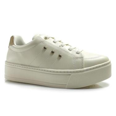 Imagem de Tênis Casual Feminino Ramarim 2597121, Creme, 37