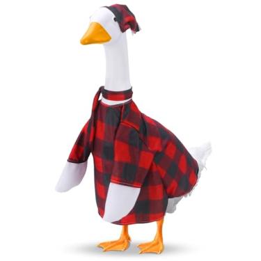 Imagem de Roupas de ganso de varanda de Natal, roupas de ganso de Natal, roupas de ganso para varanda de gramado de 58 cm, fantasia de alpendre de cimento ou plástico, decoração de escultura de gramado de pátio