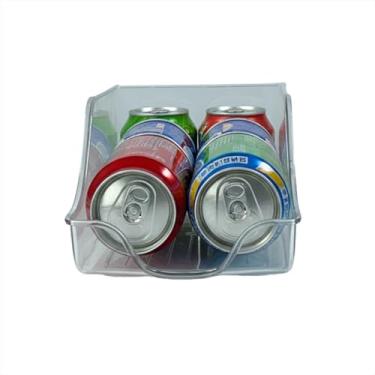 Imagem de Organizador de Latas Multiuso Porta Objetos Geladeira Transparente Caixa Organizadora Cozinha