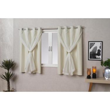 Imagem de Cortina Blackout PVC (plástico) com VOIL e Argola para Sala ou Quarto 