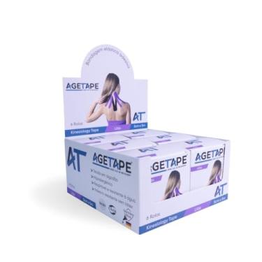 Imagem de Caixa 6 Rolos Agetape Kinesiology Tape - 5cm X 5m Lilás