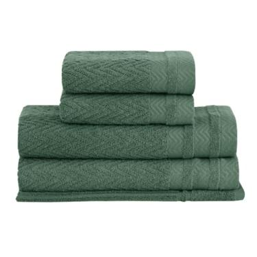 Imagem de Buddemeyer, Kit Jogo de Toalhas Buddemeyer 5 Peças Banho Rosto e Piso Soul 100% Algodão Extra Soft Cor:Verde 1124