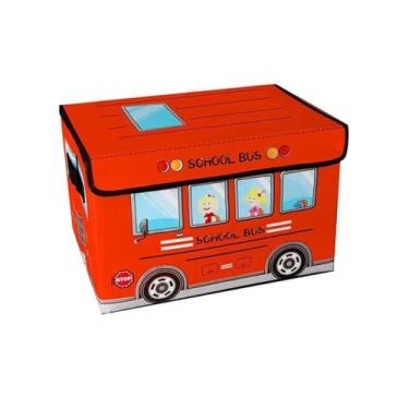 Imagem de Caixa Organizadora Infantil Dobrável - Ônibus Escolar para Brinquedos