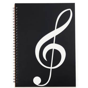 Imagem de Caderno de partituras em branco, papel de composição de 160 páginas, papel manuscrito, 10 bastões (clave musical)