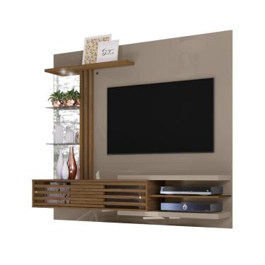 Imagem de Painel TV 55 Pol 182cm Bancada Suspensa para Sala Romelli Fendi/Naturale M20 - D'Rossi