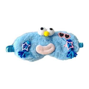 Imagem de Máscara de dormir Máscara de olhos de pelúcia Cartoon Blue Monster - y