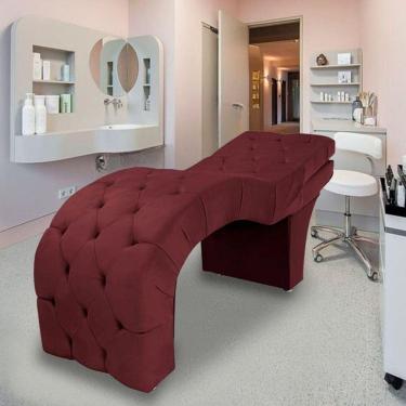 Imagem de Maca Estética Estofada Reclinável Ergonômica Suede Vanessa Bordô