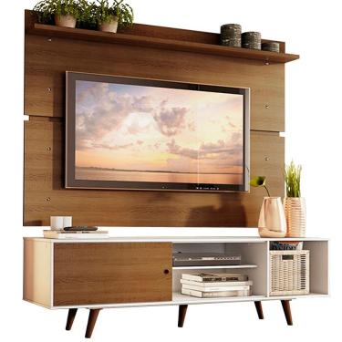 Imagem de Rack Dubai e Painel Tv Até 65" com Pés Branco/rustic Madesa