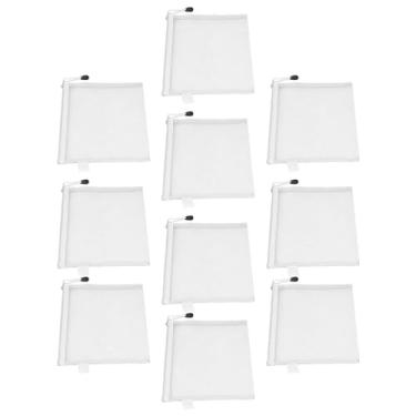 Imagem de YOUTHINK Bolsas Com Zíper Transparentes 10 Unidades de Bolsas Com Zíper de Malha, Reutilizáveis ​​A5 para Organizar o Armazenamento, Com à Prova de água para Escola, Brinquedos, Viagens, (Branco)