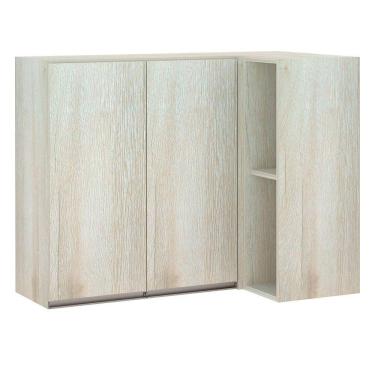 Imagem de Armário Canto Reto Conjugado 2 Portas C/Nicho Legno Crema