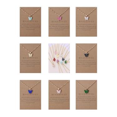 Imagem de Rrdaily 8 conjuntos de colares femininos de borboleta, presentes de borboleta, presentes para mulheres, com pingente de borboleta fofa, pacote de colar da amizade, para melhor amiga, lembrancinhas de