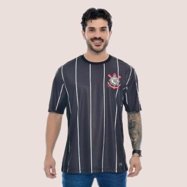 Imagem de Camiseta Masculina Corinthians Respirável Oficial, Preto, XGG