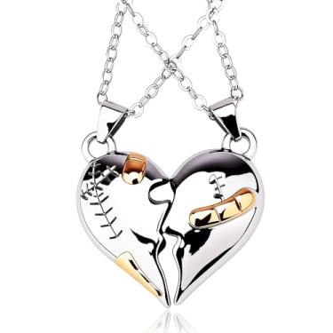 Imagem de Colares de coração partido combinando para 2 melhores amigas irmãs amigas para sua melhor amiga irmãs presente de aniversário de aniversário gótico punk Y2K acessórios para mulheres