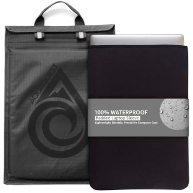 Imagem de Capa para laptop Aqua Quest Storm – 100% à prova d'água para Apple, Samsung, Acer, Dell, Asus, Lenovo, HP Leve – 11, 13, 15, 17 polegadas, Vermelho, Preto, Verde, Azul, Cinza e Camuflagem, Preto, 17 Inch