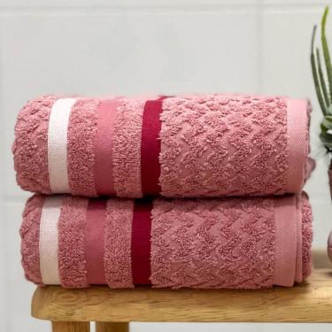 Imagem de Toalha Banhão Trento Chevron 80x150 Rosa