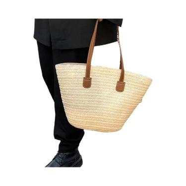 Imagem de Bolsa de Palha Boêmia de Grande Capacidade - Bolsa Tote para Viagem, 2