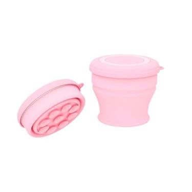 Imagem de Eagyrosi Copos dobráveis de silicone com ventosas - Copos expansíveis (2025 novo) - Também podem servir como suporte de telefone (rosa)