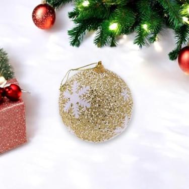 Imagem de Generic 1 peça de enfeites de bolas de Natal redondas de espuma de floco de neve dourado 8 cm