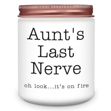 Imagem de NANOOER Presentes de tia, presente de tia da sobrinha, ideias de presente de aniversário de dia das mães para tia, presente de casamento de aniversário de Natal para tia, vela perfumada de lavanda