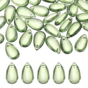 Imagem de PATIKIL Contas de gota, 50 peças de pingentes perfurados de cristal gota de lágrima pingentes de vidro tcheco em forma de gota para fazer joias faça você mesmo, pulseiras, colar, brincos, artesanato