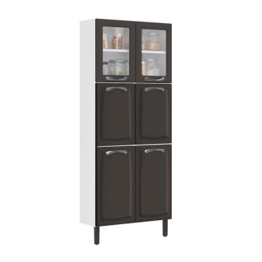 Imagem de Paneleiro New Premium Grafite 80cm 6 Portas 2 Vidros em Aço Itatiaia