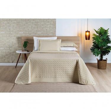 Imagem de Cobre Leito Madri Percal 200 Fios 100% Algodão Casal Padrão 03 Peças - Caqui.