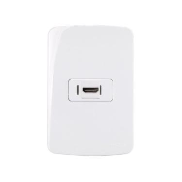 Imagem de Tomada Hdmi Margirius B3 Com Placa 4x2 Branca Branco