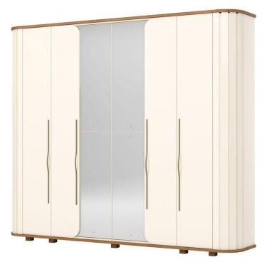 Imagem de Guarda Roupa Casal Premium 6 Portas Off White Nature - Henn