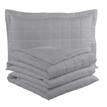 Imagem de Cobre Leito Solteiro Soft Cinza Valle Enxovais 2 Peças