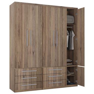 Imagem de Guarda-roupa 5 Portas 6 Gavetas Modular 1310 Ilan Castanho