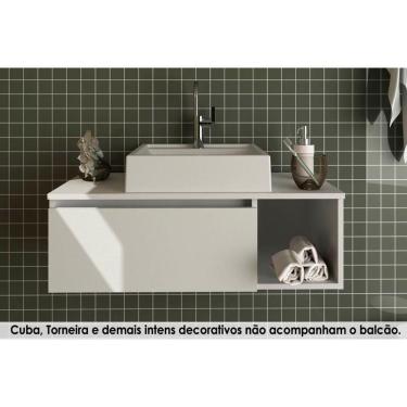 Imagem de Balcão P- Banheiro Suspenso Bn3601 1 Porta Cor Branco - Tecno Mobili