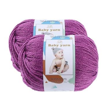 Imagem de Fio de malha para bebês – lã merino 10%, algodão 40%, nylon, 50% novelo de fio macio misturado adequado para tricô de crochê, cobertores de bebê e roupas (aproximadamente 50 g/160 jardas) [conjunto de