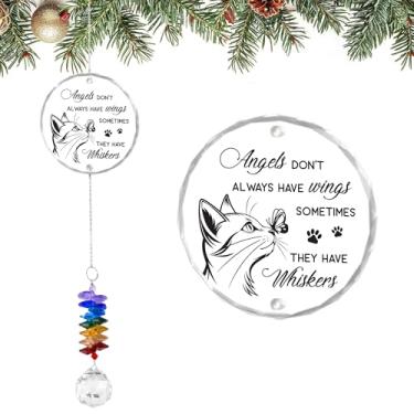 Imagem de GIFTELIX Enfeites de Natal – Presentes de memorial para perda de gato – Presentes memorial para animais de estimação – Lembrança de luto – Apanhador solar diário – Decoração de jardim para pendurar em