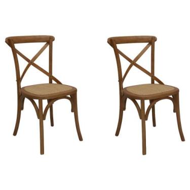 Imagem de Kit 2 Cadeiras Decorativas Sala De Jantar Cozinha Danna Rattan Natural