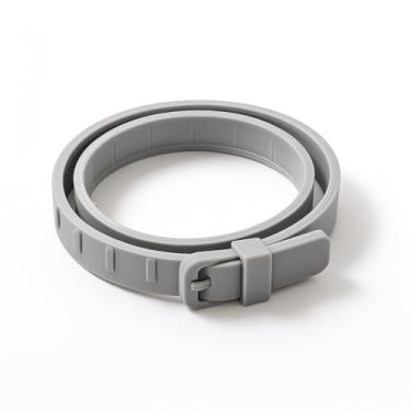 Imagem de Coleira Antipulgas Natural para Cães, PVC Flexível, 63cm Ajustável, Proteção contra Pulgas e Carrapatos, Cinza com Caixa de Alumínio, Repelente com Óleo Essencial