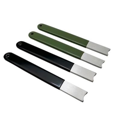 Imagem de Raspador de haste de ferro de 12,5 cm de aço inoxidável com bordas de plástico para acionador de fogo de haste de ferro gerando faíscas