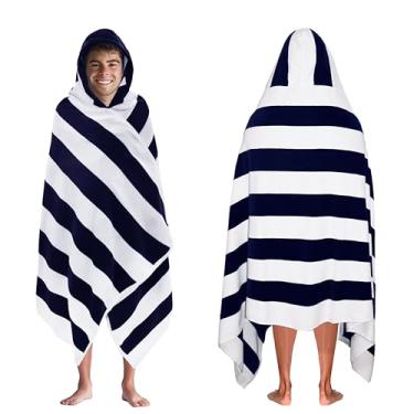 Imagem de COTTON CRAFT Toalha de praia com capuz - Toalha de praia extragrande XXL 85x84 com capuz para adultos - Toalha de praia The Big Kahuna de 2,8 m - Veludo macio 100% algodão grande e alto - envoltório