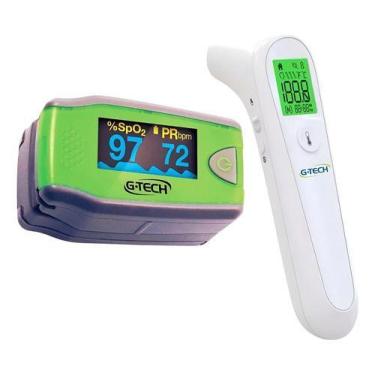 Imagem de Kit Termometro Infravermelho A Distancia Com Oxímetro Pediatrico Infan