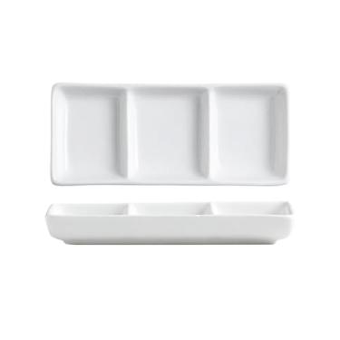 Imagem de prato de lanche Prato de tempero cerâmica branca sushi molho soja Talheres cozinha molecular tigela de sopa(Grande)