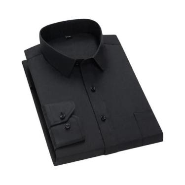 Imagem de Camisa Social Masculina Slim Fit Clássica Branca De Manga Longa Tamanh