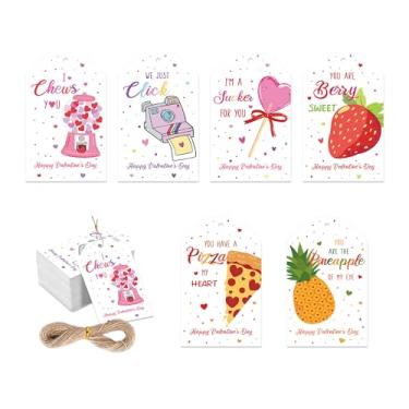 Imagem de 60 peças de etiquetas de festa de intercâmbio escolar para trocadilhos de dia dos namorados, etiquetas de presente engraçadas para crianças em sala de aula, dia dos namorados, lembrancinhas para