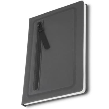 Imagem de Caderno A5 com Capa Dura, 80 Folhas Pautadas, Material Sintético, Suporte para Caneta, Elástico, Miolo Bege (Caderno A5 Capa em PU Azul)