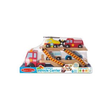 Imagem de Caminhão Cegonha de Madeira Carrinho Resgate Melissa & Doug