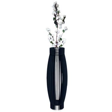 Imagem de Vaso De Chão Decorativo Grande Obelisco Mdf Preto